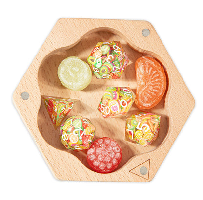 Ensemble de dés polyédriques Fruitburst 7 pièces 