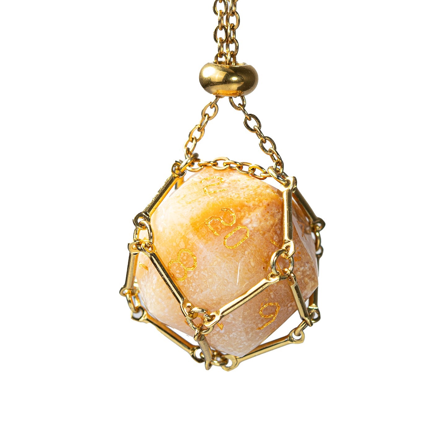 Ensemble de 7 dés à facettes diamantées en pierre chrysanthème 