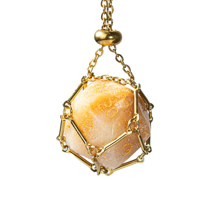 Ensemble de 7 dés à facettes diamantées en pierre chrysanthème 