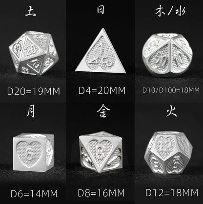 Ensemble de 7 dés polyédriques de base de l'Empereur Blanc 