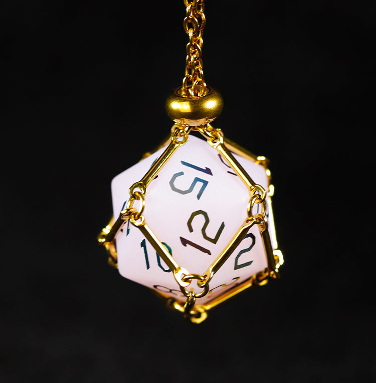 Ensemble de 7 dés polyédriques plaqués blanc Blush Spirit 