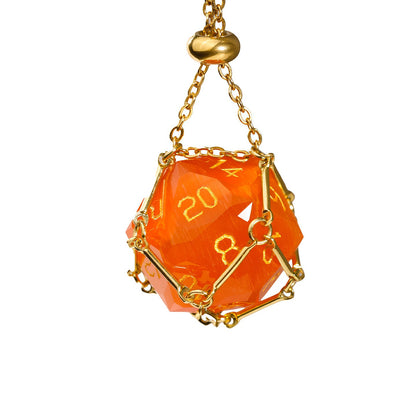 Ensemble de 7 dés en cristal œil-de-chat rouge taillé en diamant 