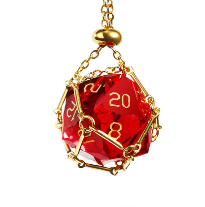 Ensemble de 7 dés en cristal rouge taillé en diamant 