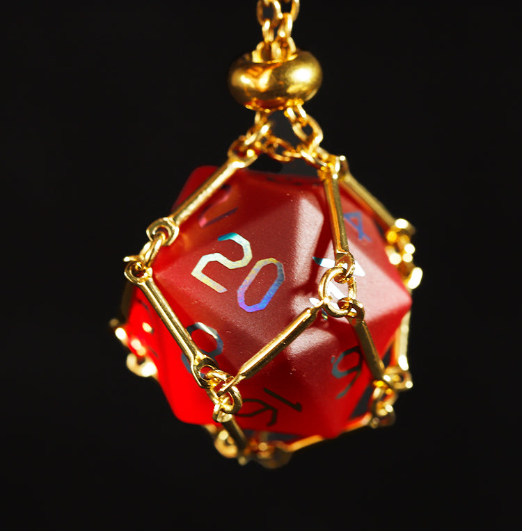 クリムゾンレッドメッキガラス 7ピース多面体ダイスセット