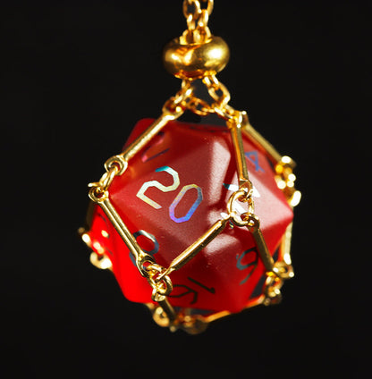 クリムゾンレッドメッキガラス 7ピース多面体ダイスセット