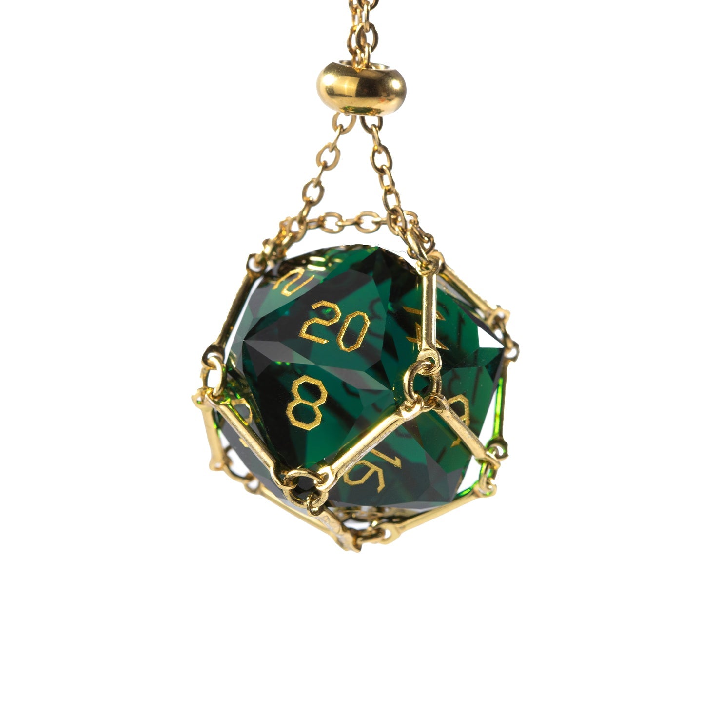 Ensemble de 7 dés Cypress Green à facettes diamantées 