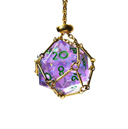Ensemble de 7 dés polyédriques Dreamveil Amethyst Gold 