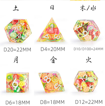Ensemble de dés polyédriques Fruitburst 7 pièces 