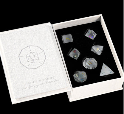 オパリンメッキガラス 7ピース 多面体ダイスセット