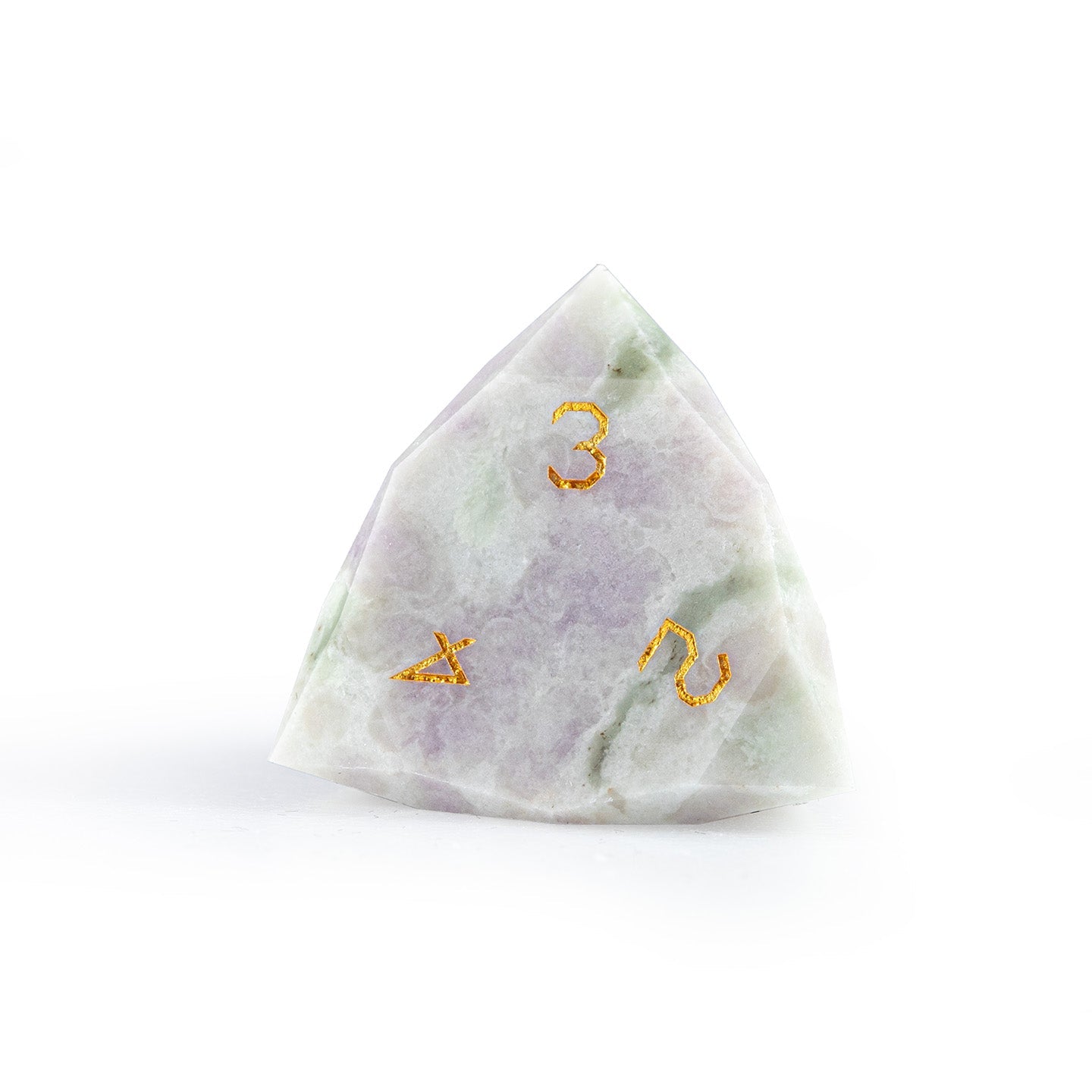 Ensemble de 7 dés en jade à facettes diamantées, motif fleur de prunier 