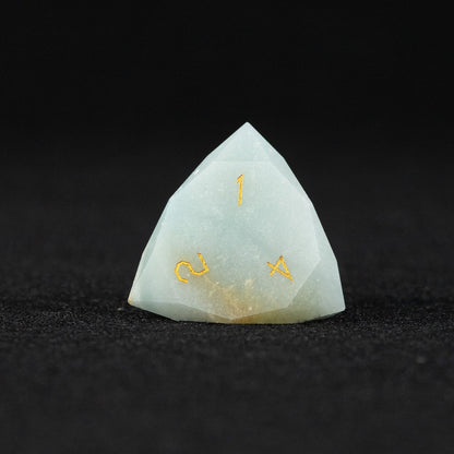 Ensemble de 7 dés en amazonite brésilienne taillée en diamant 