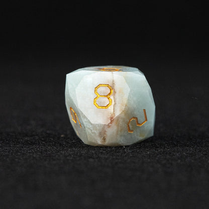 Ensemble de 7 dés en amazonite brésilienne taillée en diamant 