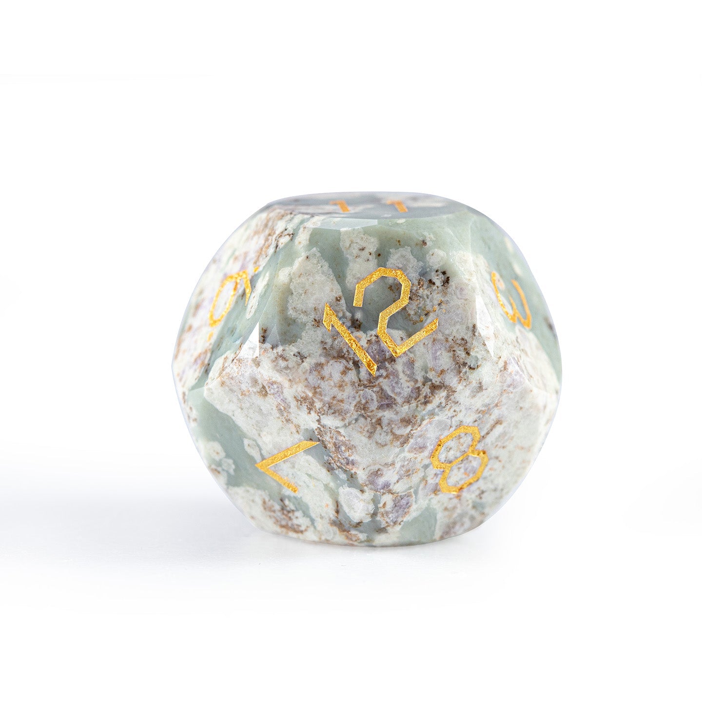 Ensemble de 7 dés en jade à facettes diamantées, motif fleur de prunier 