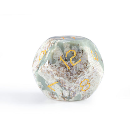 Ensemble de 7 dés en jade à facettes diamantées, motif fleur de prunier 