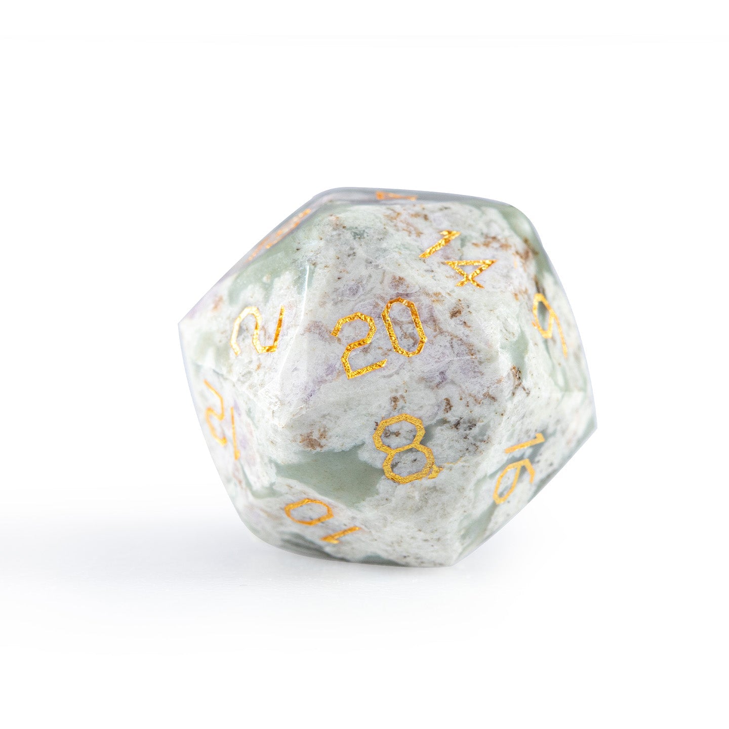 Ensemble de 7 dés en jade à facettes diamantées, motif fleur de prunier 