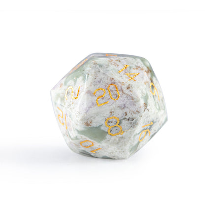 Ensemble de 7 dés en jade à facettes diamantées, motif fleur de prunier 
