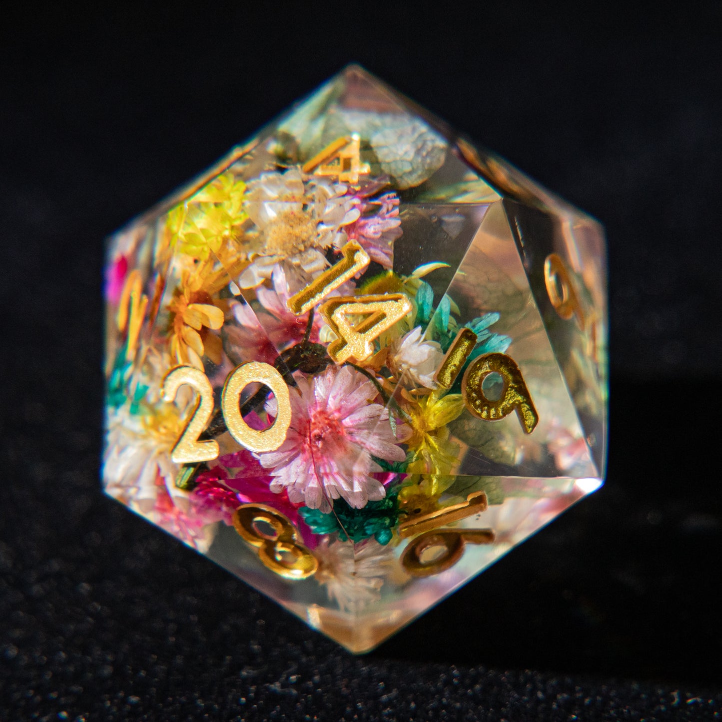D&D Multi-faceted Single Resin Dice (Flower）