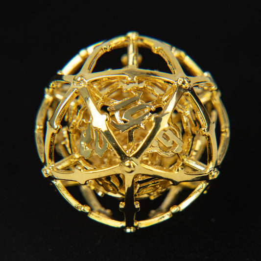 D&D Multi-faceted Single Hollowed Metal Dice(Golden）