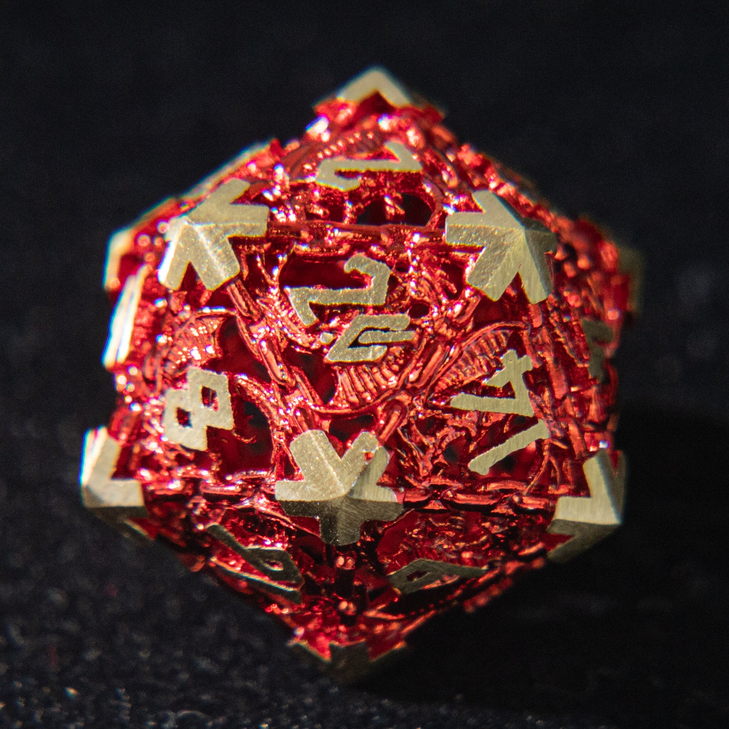D&D Hollowed Metal Dice Set Cthulhu (Red）