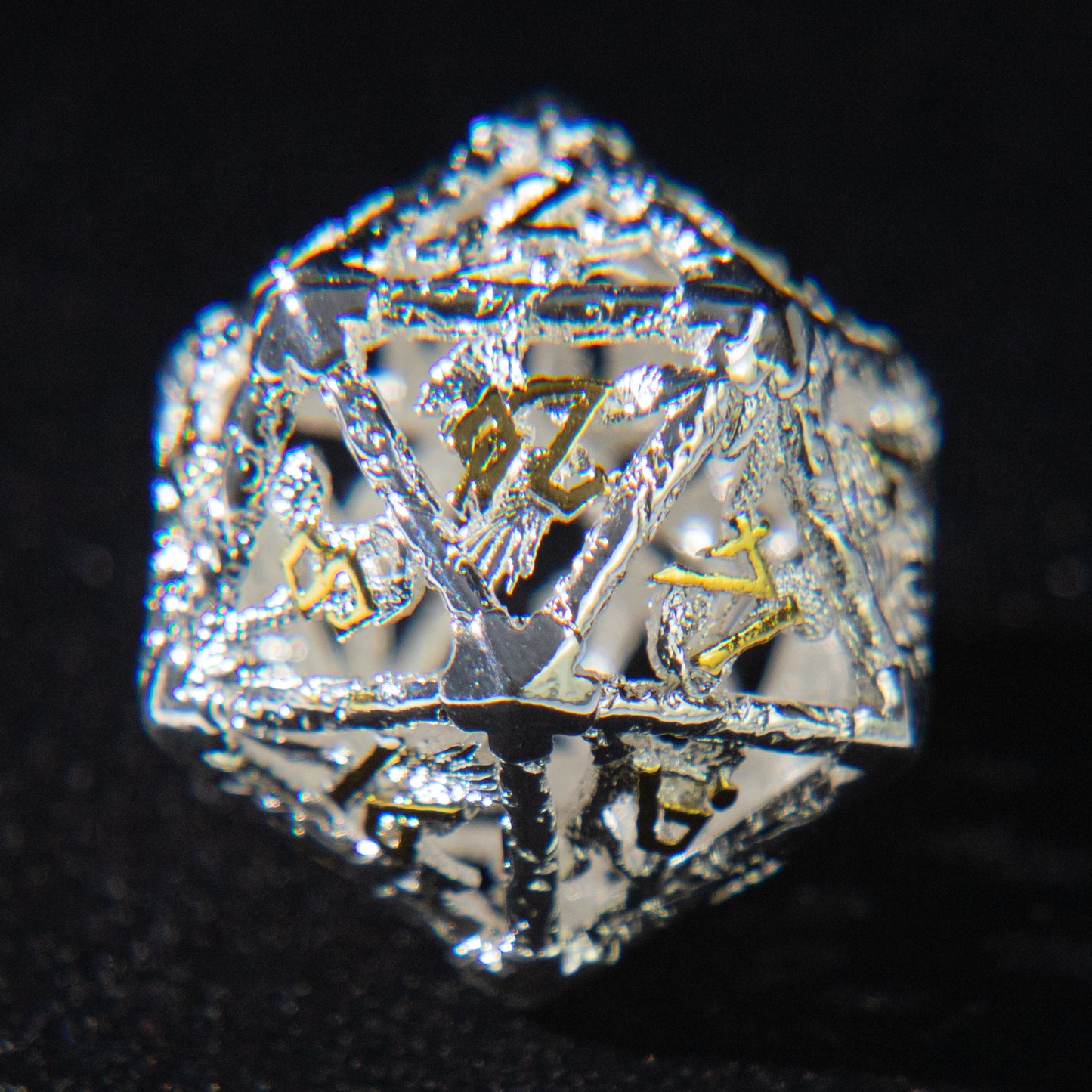 D&D Hollowed Metal Dice Set Cthulhu (Silver）