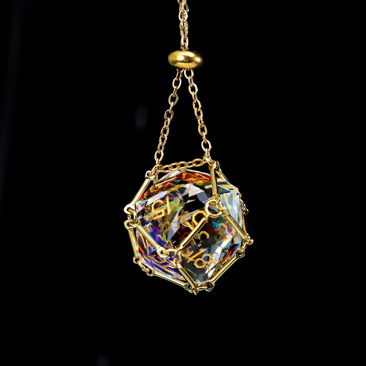 虹色クリスタルダイヤモンドカット7ピースダイスセット