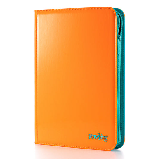 Coral Binder Series PU Leather Zipper 9-Pocket Coral Orange