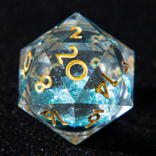 D&D Multi-faceted Resin Dice Set (Light Blue）