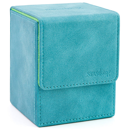 Boîte de rangement pour deck Magic (Verticale, Cyan)