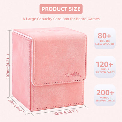 Boîte de rangement pour deck Magic (Verticale, Rose)