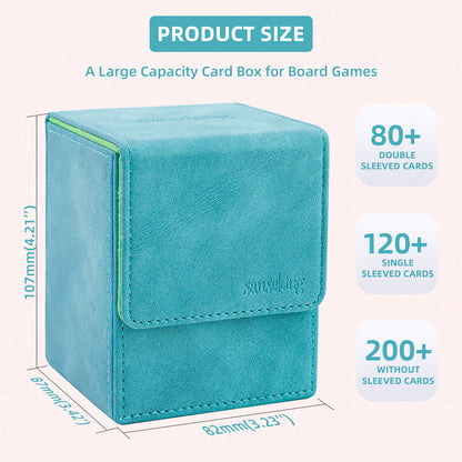 Boîte de rangement pour deck Magic (Verticale, Cyan)