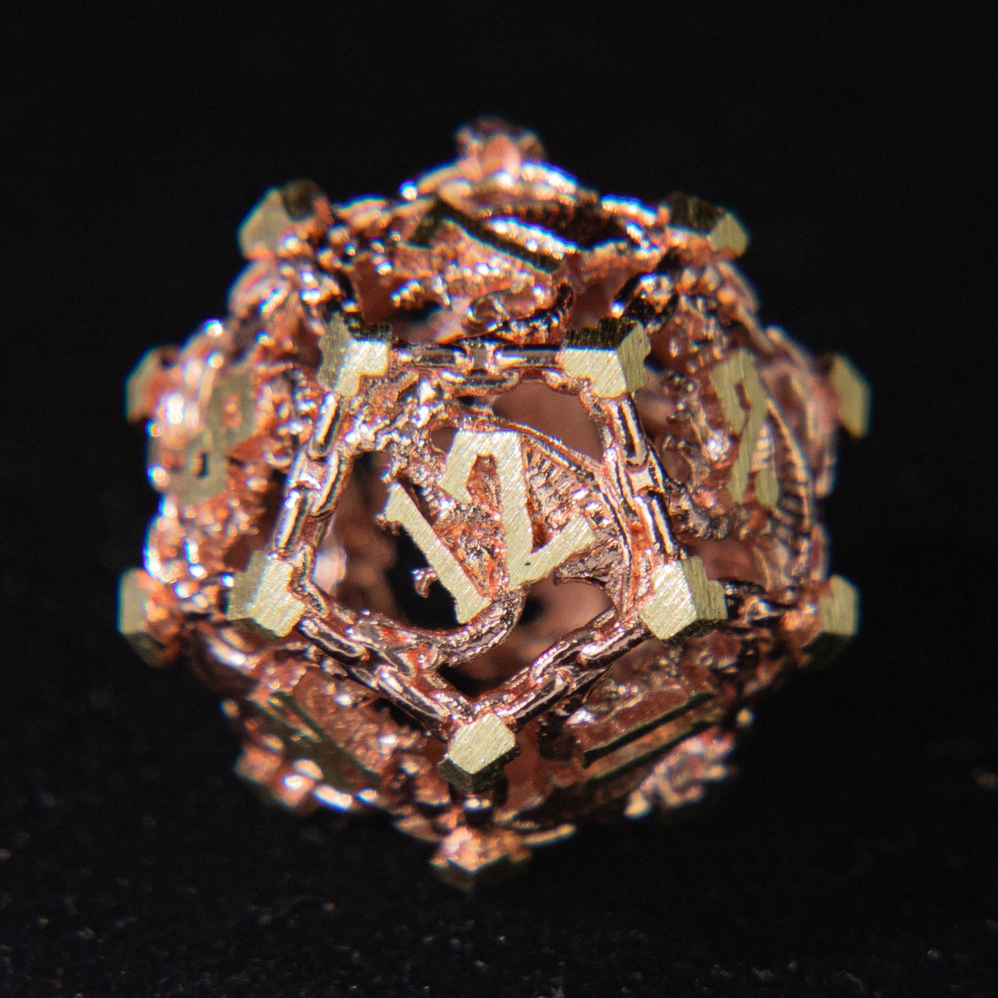 D&D Hollowed Metal Dice Set Cthulhu (Brown）