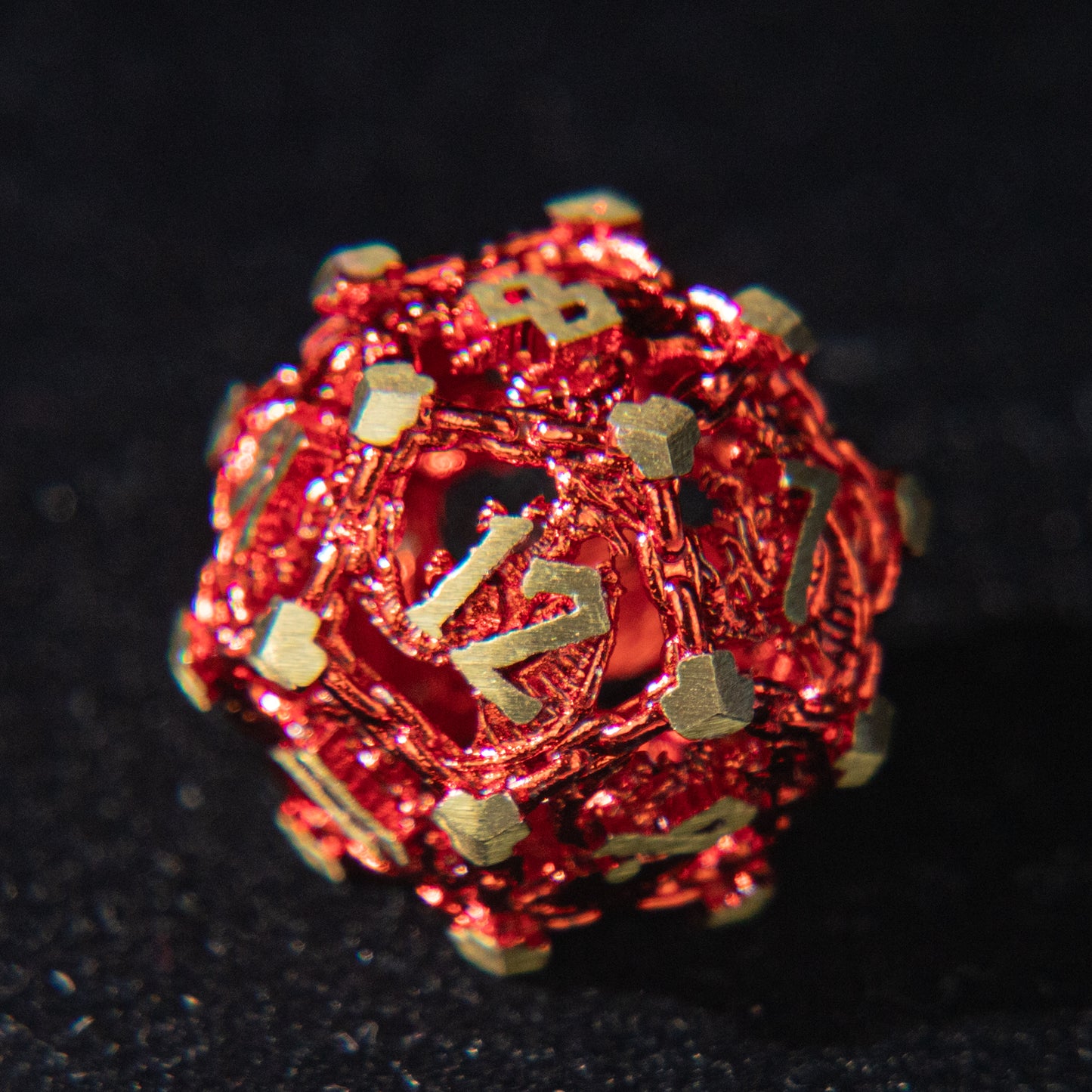 D&D Hollowed Metal Dice Set Cthulhu (Red）