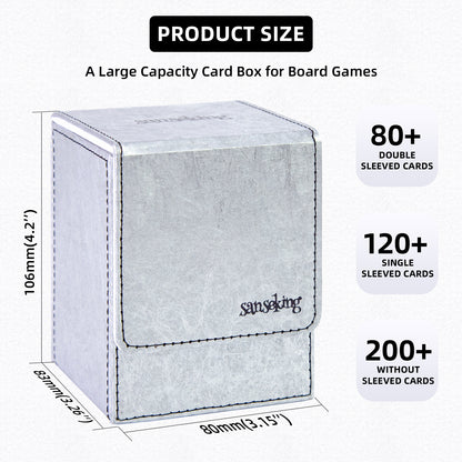 Boîte de rangement pour cartes Magic pouvant contenir plus de 100 cartes yvek® (Verticale, Argentée)