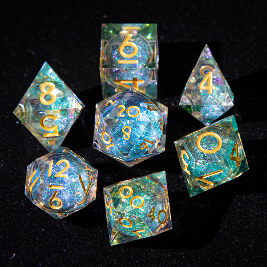 D&D Multi-faceted Resin Dice Set (Rainbow Colors）