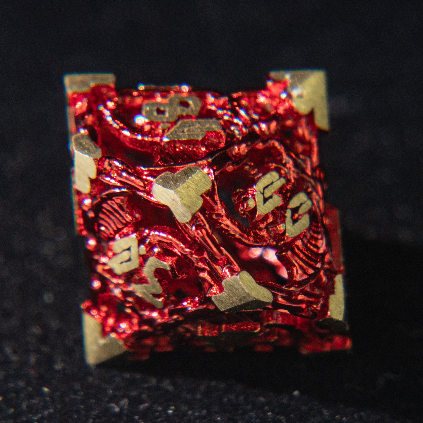 D&D Hollowed Metal Dice Set Cthulhu (Red）