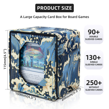 Boîte de rangement pour deck Magic Commander pouvant contenir plus de 100 cartes DND (Bleue)