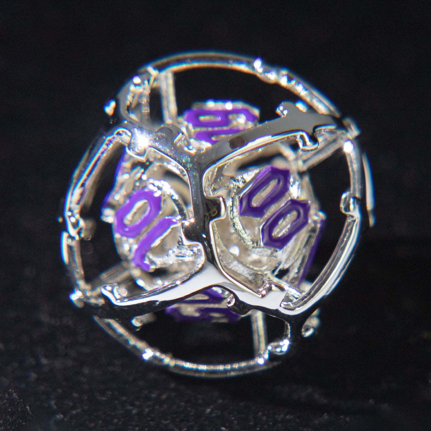 D&D Hollowed Metal Dice Set Cthulhu (Purple and Sliver）