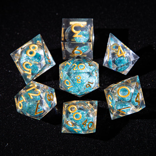 D&D Multi-faceted Resin Dice Set (Brilliant and Golden）