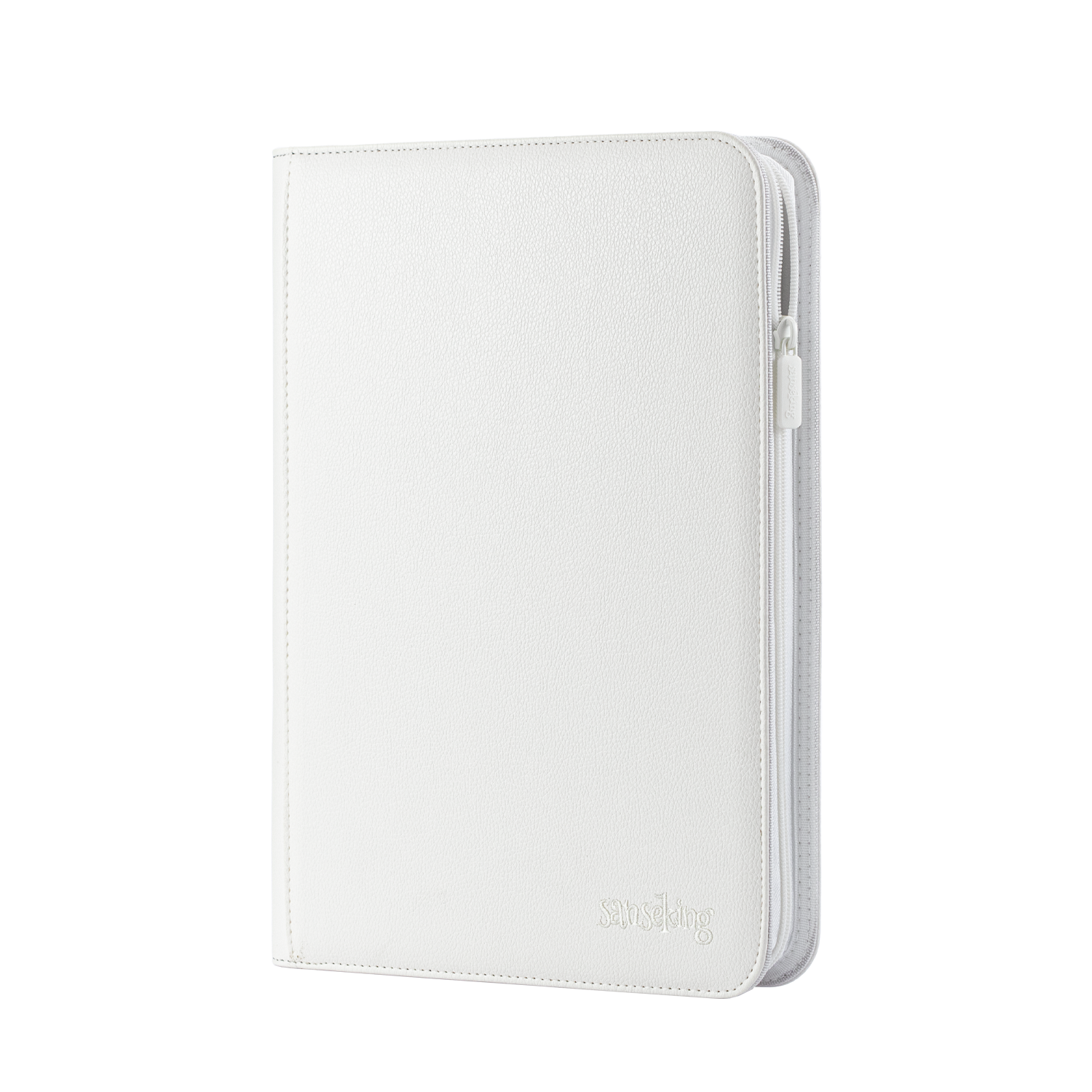 white card binder Premium TCG For 480 Side Loading Pockets Protect your cards 4-Pocket Exo-Tec Zip Binder White