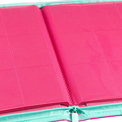 Coral Binder Series - PU Leather Zipper 9-Pocket Coral Red