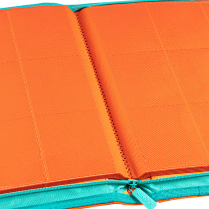 Coral Binder Series PU Leather Zipper 9-Pocket Coral Orange