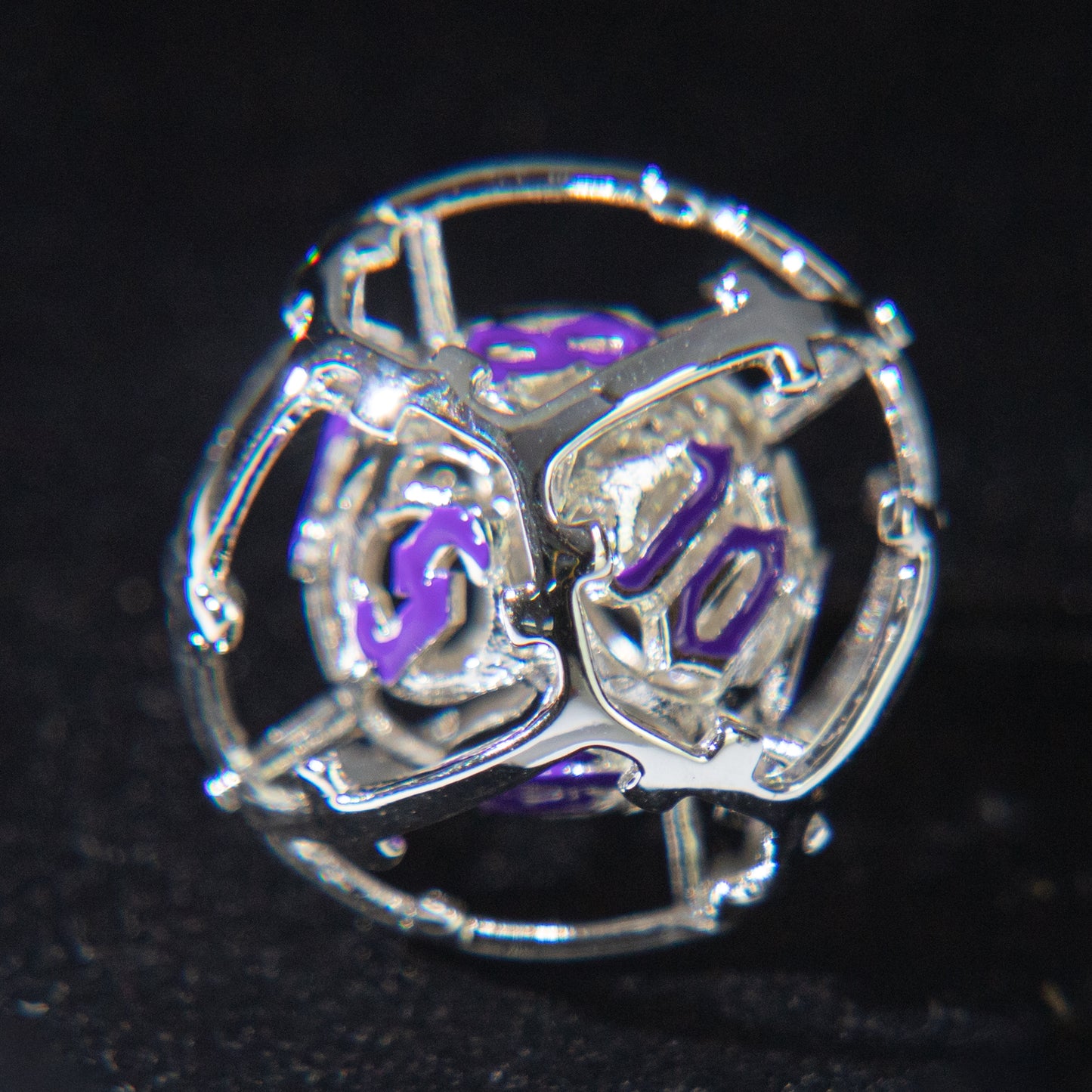 D&D Hollowed Metal Dice Set Cthulhu (Purple and Sliver）