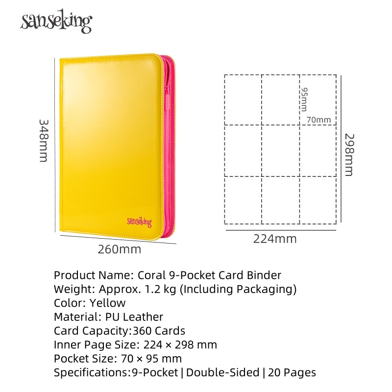 [Pre-order] Coral Binder Series PU Leather Zipper 9-Pocket