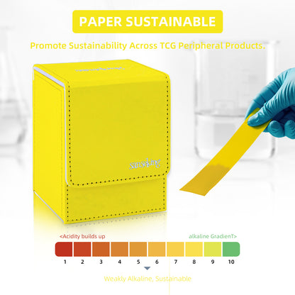 Boîte de rangement pour cartes Magic pouvant contenir plus de 100 cartes yvek® (Verticale, Jaune)