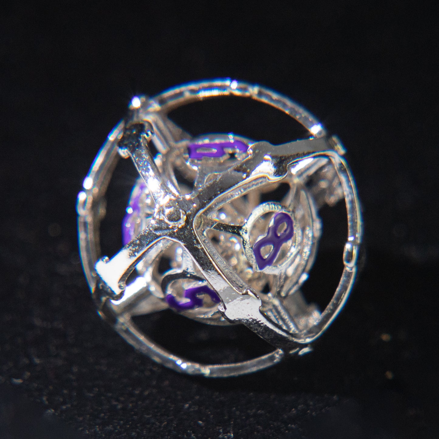 D&D Hollowed Metal Dice Set Cthulhu (Purple and Sliver）