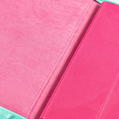 Coral Binder Series - PU Leather Zipper 9-Pocket Coral Red