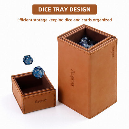 Sanseking TCG Commander Deck Box for MTG Commander Deck Box with Dice Tray Lamb Leather Tcg Deck Box Magic Commander Deck Box for MTG TCG CCG (Drown）