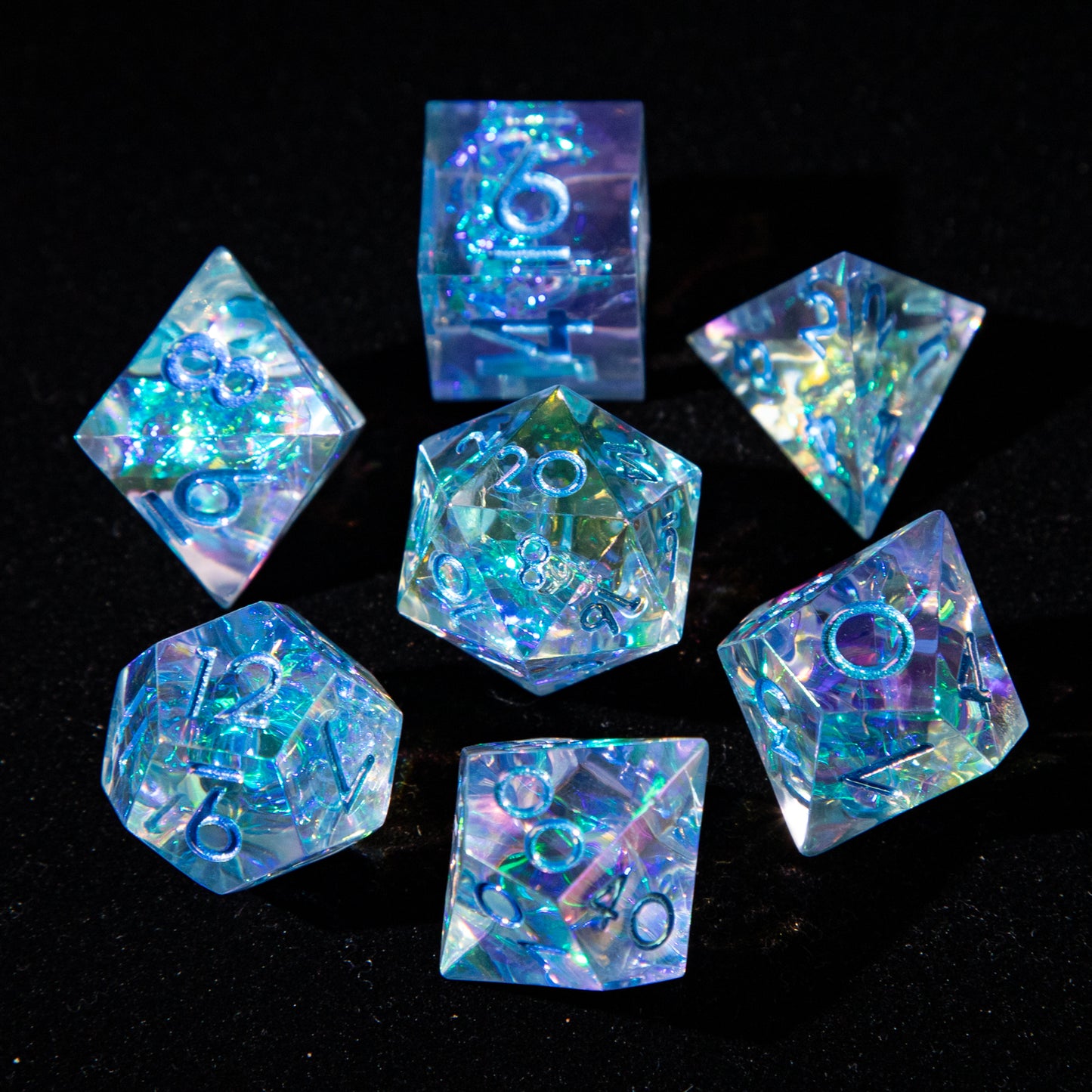D&D Multi-faceted Resin Dice Set (Brilliant and Deep Blue）
