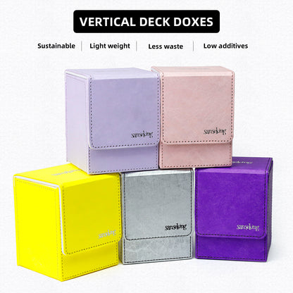 Boîte de rangement pour cartes Magic pouvant contenir plus de 100 cartes yvek® (Verticale, Argentée)