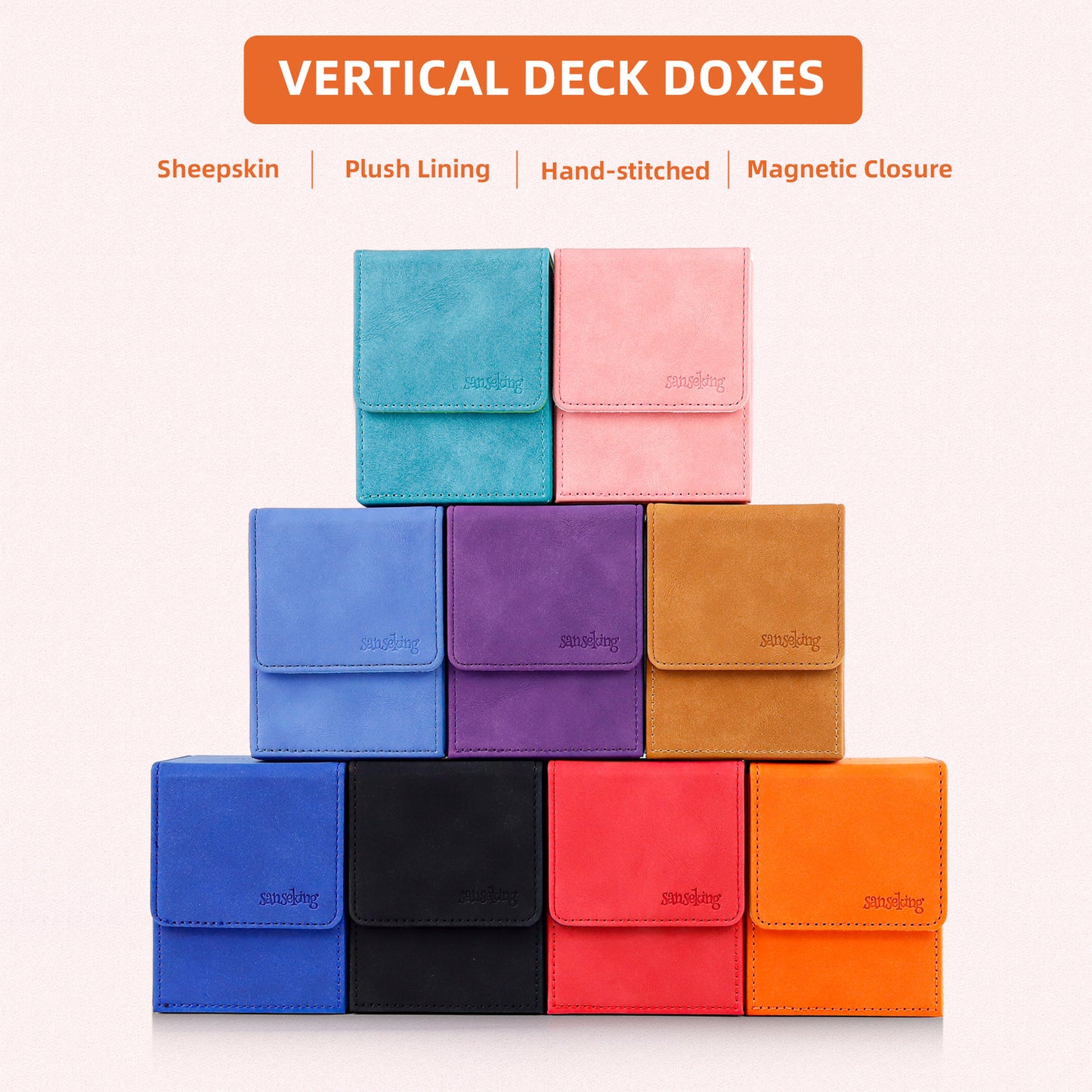 Sanseking Magic Card Deck Box for MTG(Vertical,Orange)